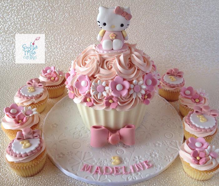 Hello Kitty Inspired Giant Cupcake