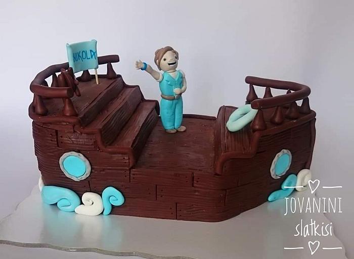 Pirate ship cake