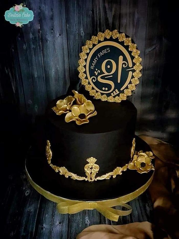 black and gold cake 