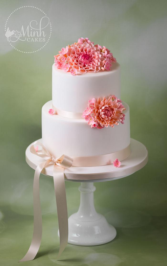 Dahlia wedding cake