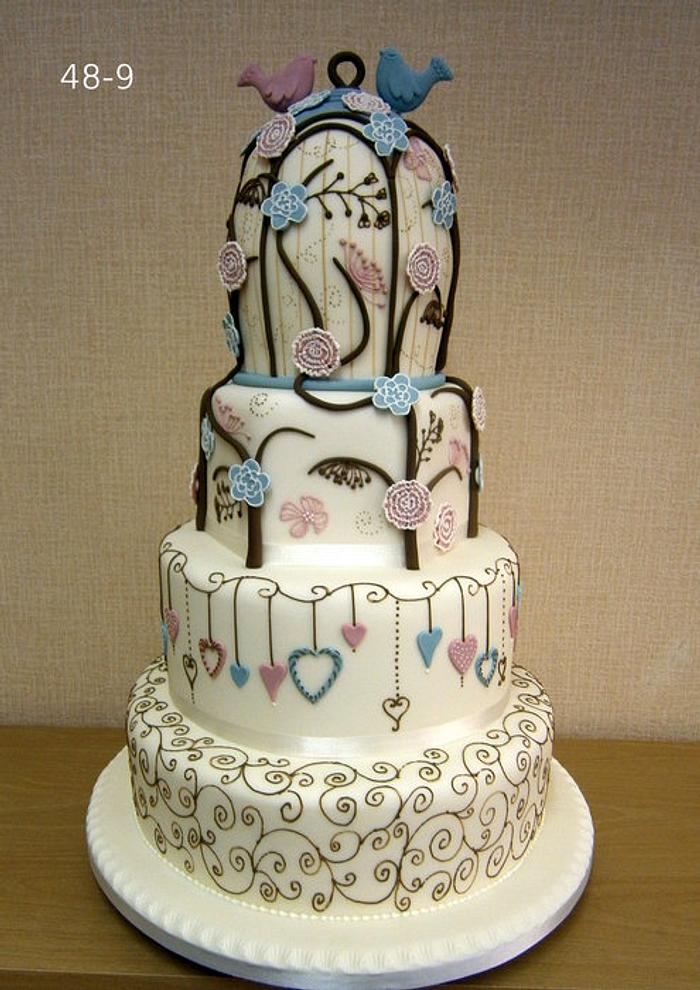 Birdcage inspired wedding cake
