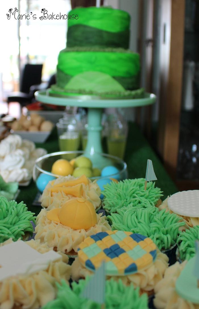 Golf themed dessert table for my Dad