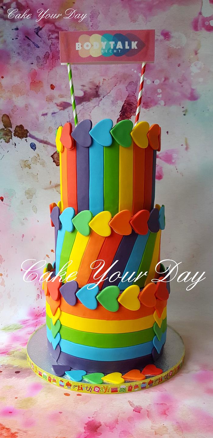 Rainbow Love Cake