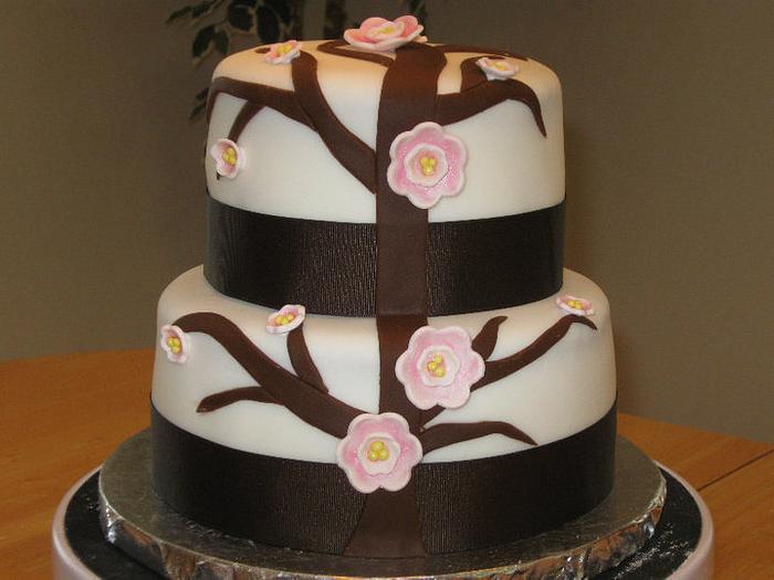 Cherry Blossom Bridal Shower Cake