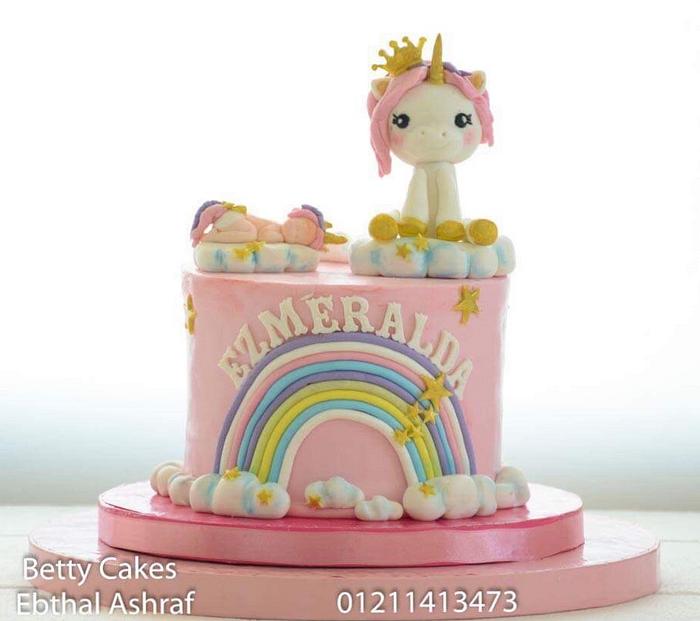 Baby shower unicorn cake 