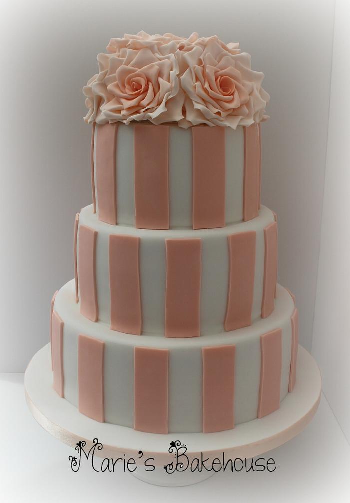 Blush stripes and roses