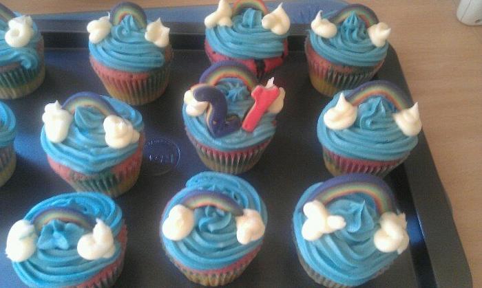 21sr birthday rainbow cupcakes