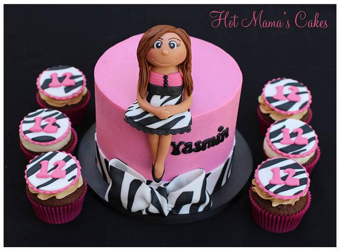 Yasmin's Pink and Zebra Print Cake