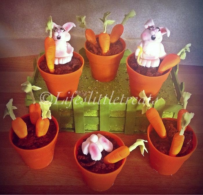 Bunnies in their carrot patch