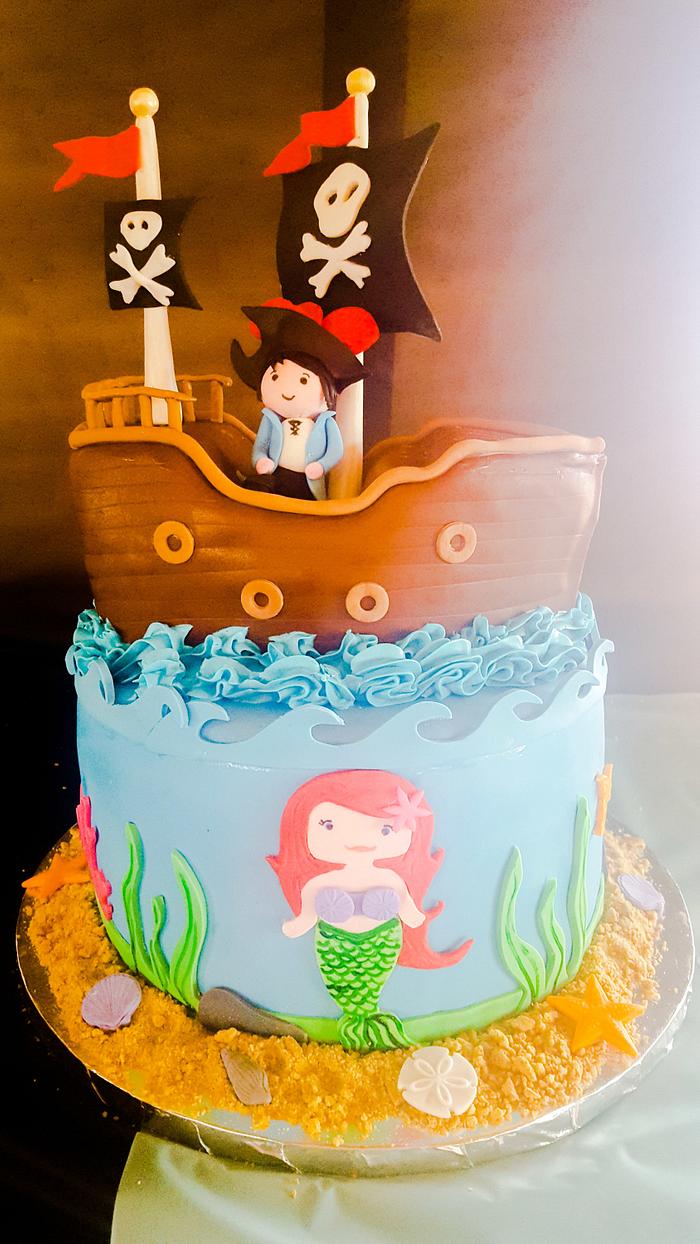 Pirate and Mermaid Cake