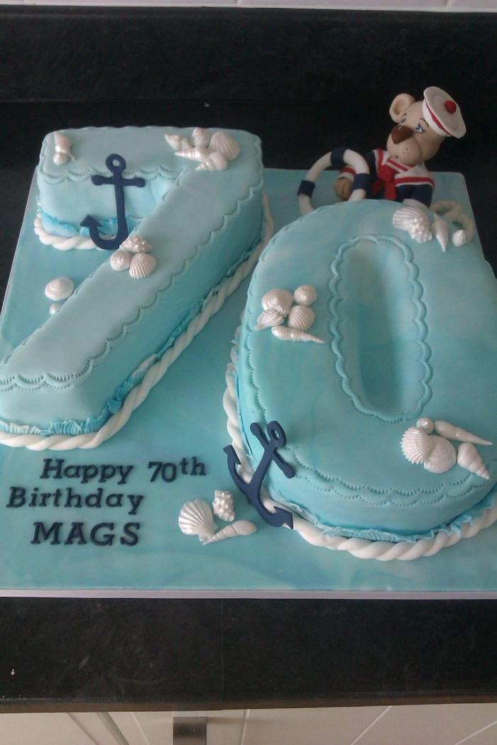 Nautical theme 70yrs  cake
