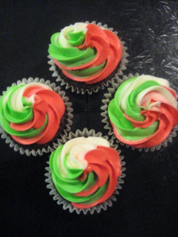 Christmas swirl Cupcakes