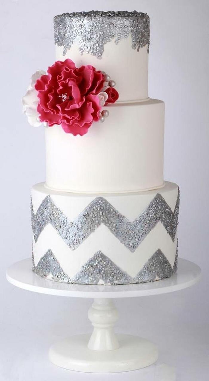 Silver sequins cake