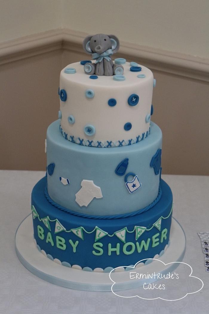Baby shower elephant cake