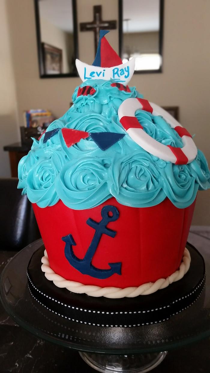 Nautical smash cake