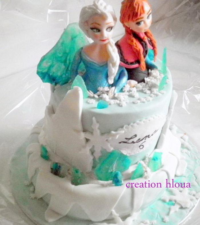 gâteau"reine des neiges elsa et sa soeur"