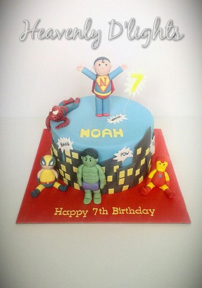 Superhero themed cake