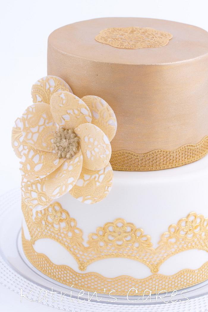 Gold Lace Cake
