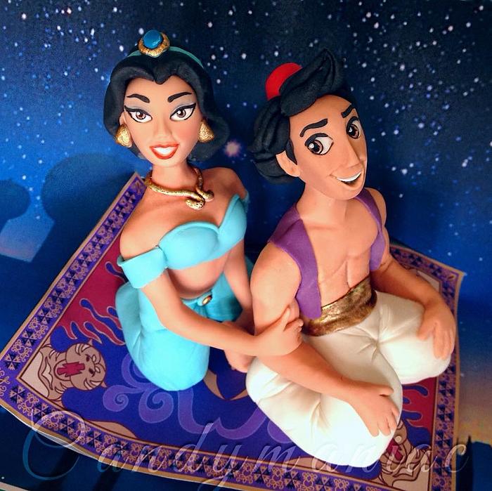Aladdin and Jasmine cake topper