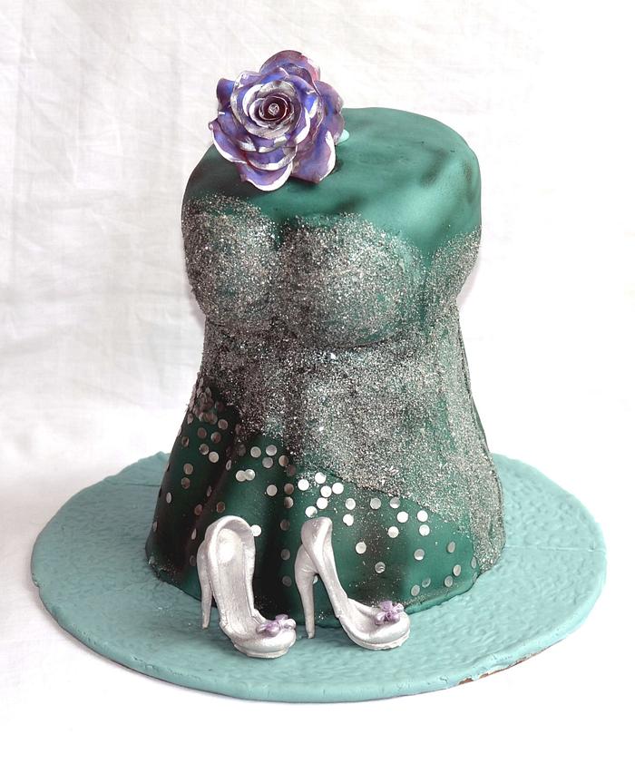 Woman dress inspired cake