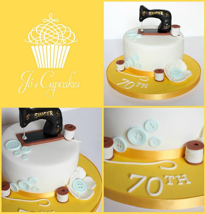 Singer Sewing machine themed cake