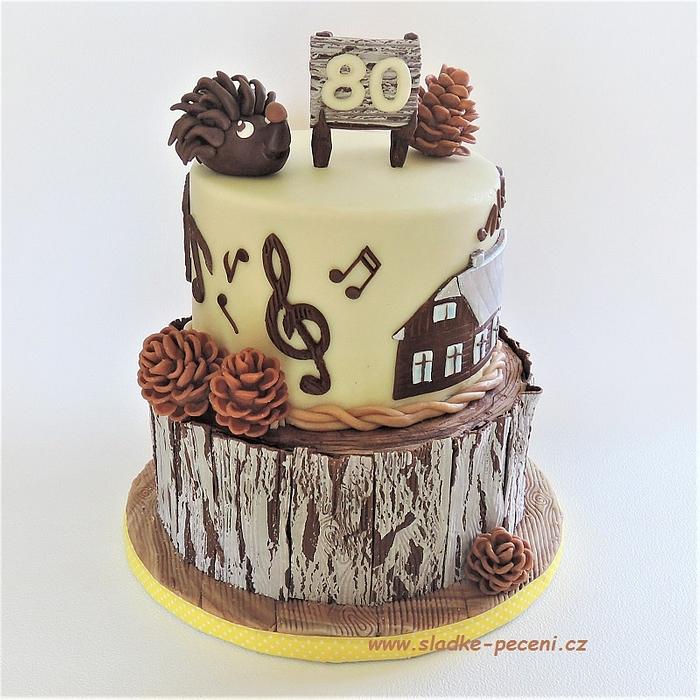 80th birthday cake Hedgehog eyes