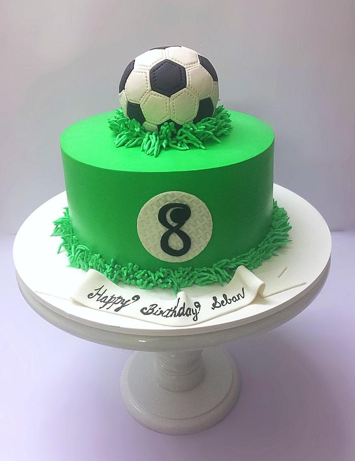 Football theme Cake in Whipped cream