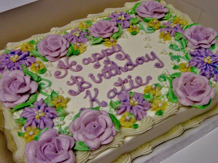Buttercream purple flower cake