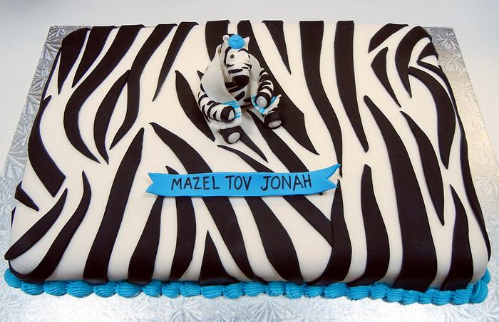 Zebra Bar Mitzvah cake