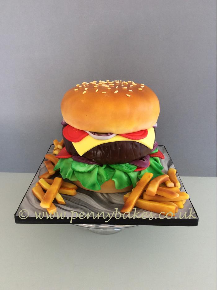 Mega burger cake!!
