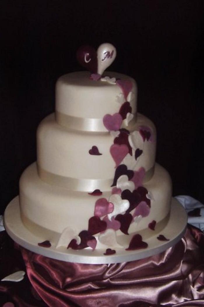 Hearts wedding cake