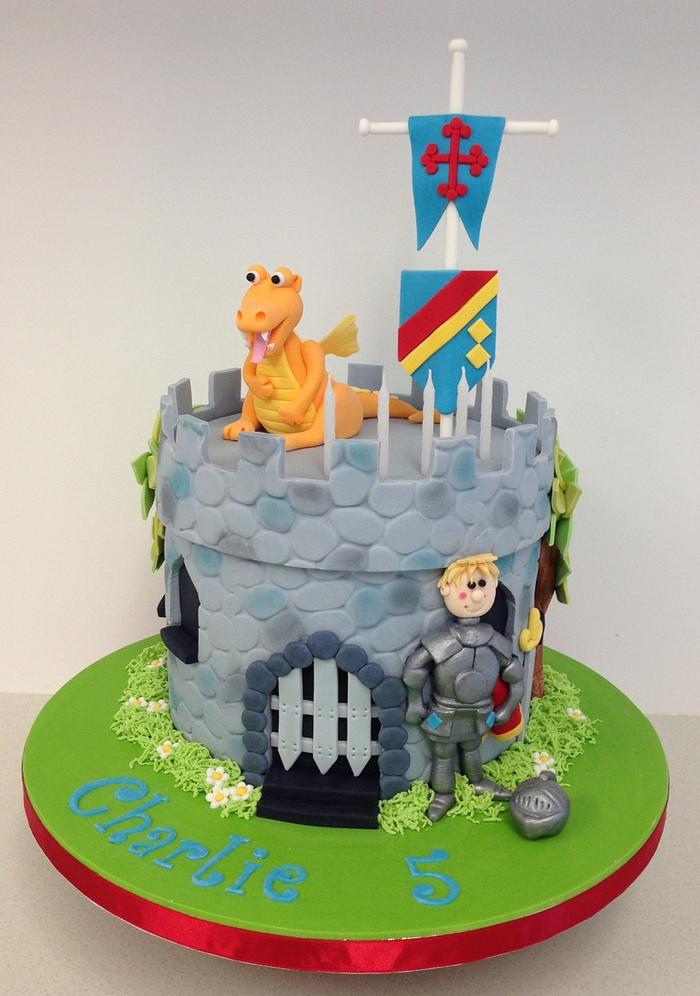 Knight and dragon cake