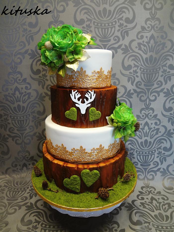 hunting wedding cake