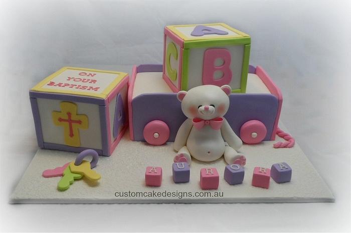 Toy Cart Baptism Cake