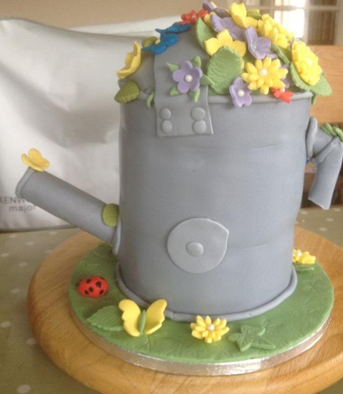 Watering can cake