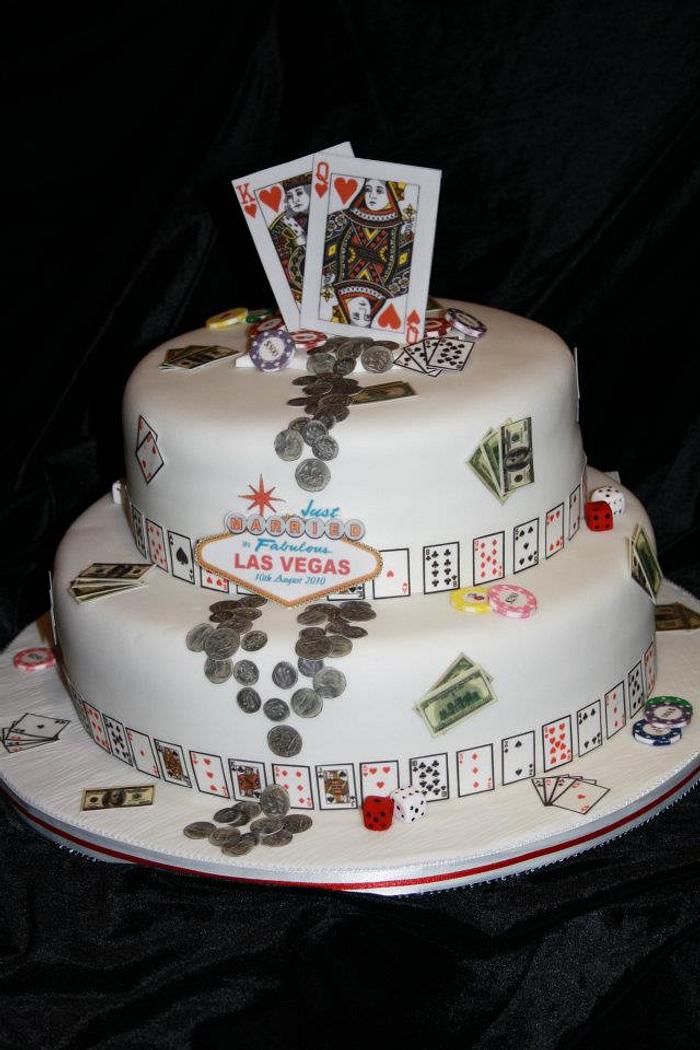 Vegas style wedding cake