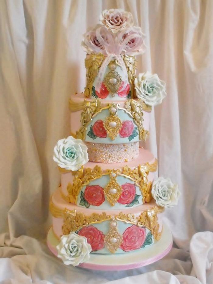 4 tier wedding show cake