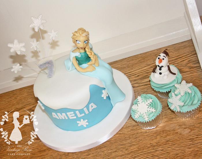 Frozen Inspired Cake & Cupcakes