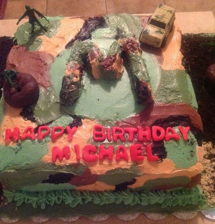 Camouflage Birthday Cake 