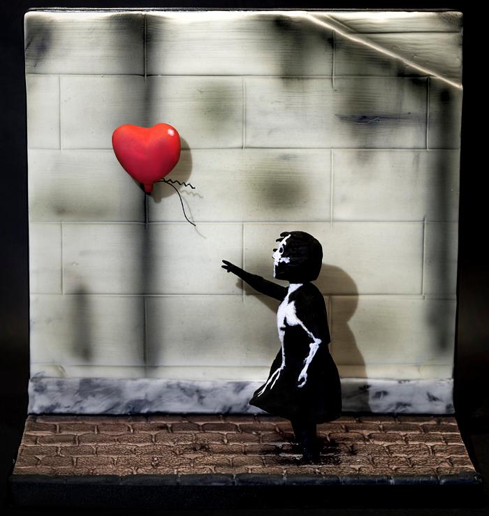 Banksy 3D sugar model - artistic movement collaboration