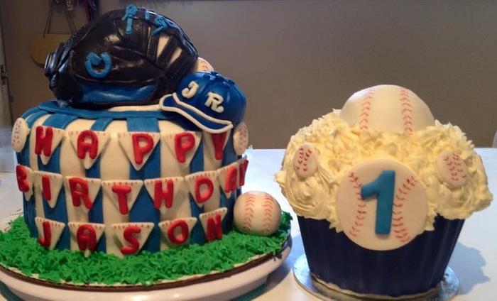 Baseball Theme Cake and smash cake