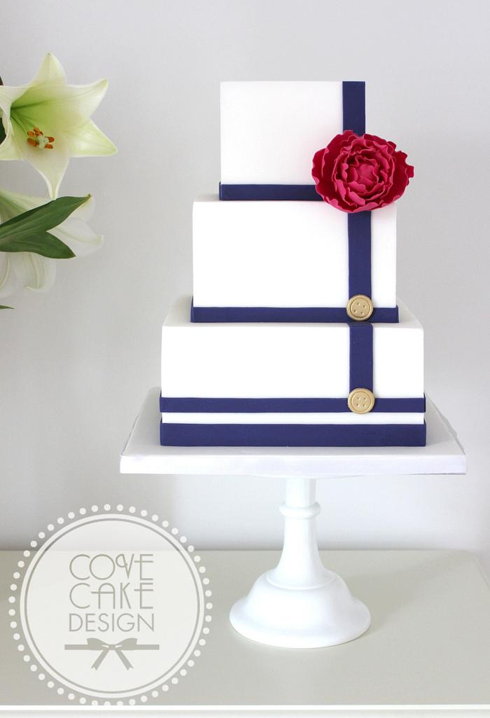 Nautical style wedding cake