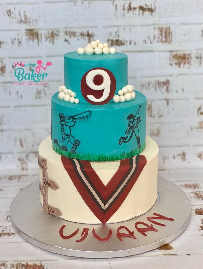 Cricket birthday cake 