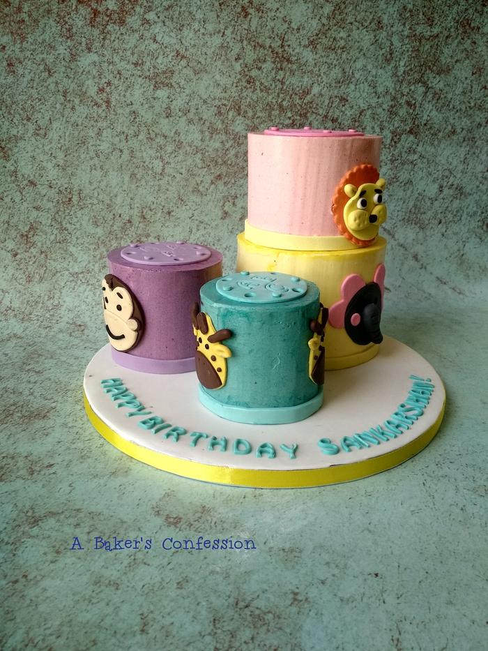 Stacking cups toy inspired cake