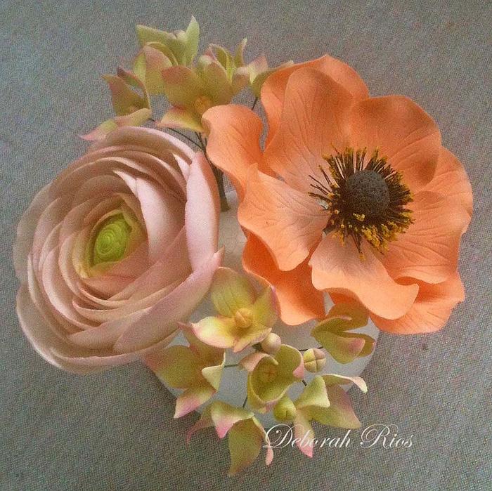 Ranunculus, anemone and hydrangeas