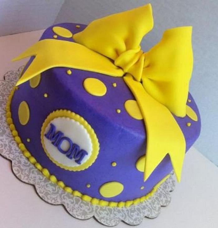 Purple and Yellow Birthday cake