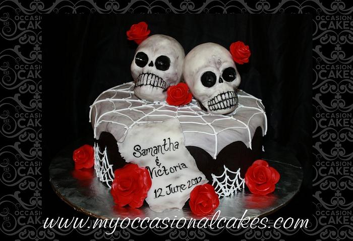 Skulls & Roses Wedding Cake