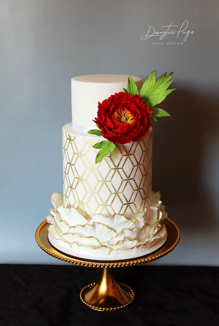 Geometric wedding cake