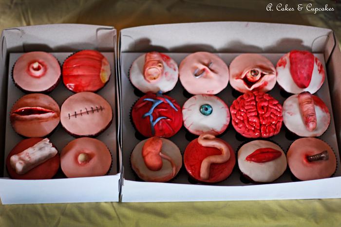 body parts cupcakes