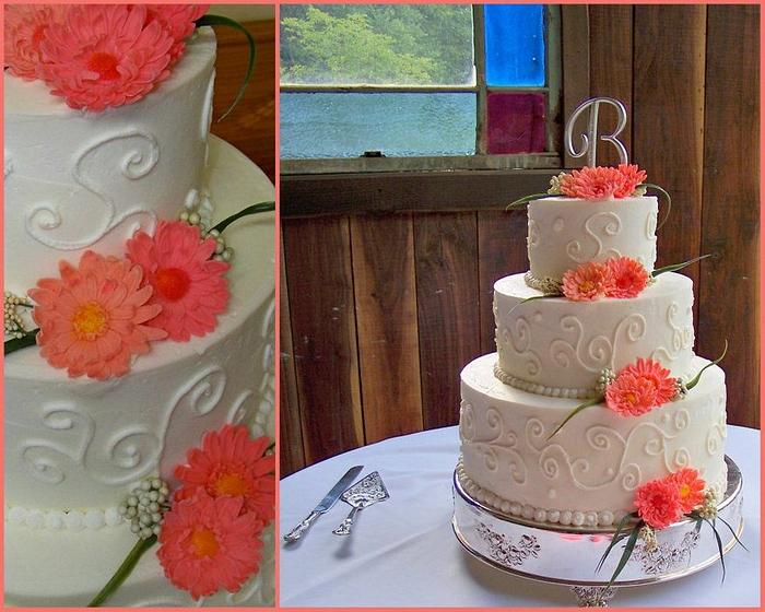 Gerbera Daisy Wedding Cake